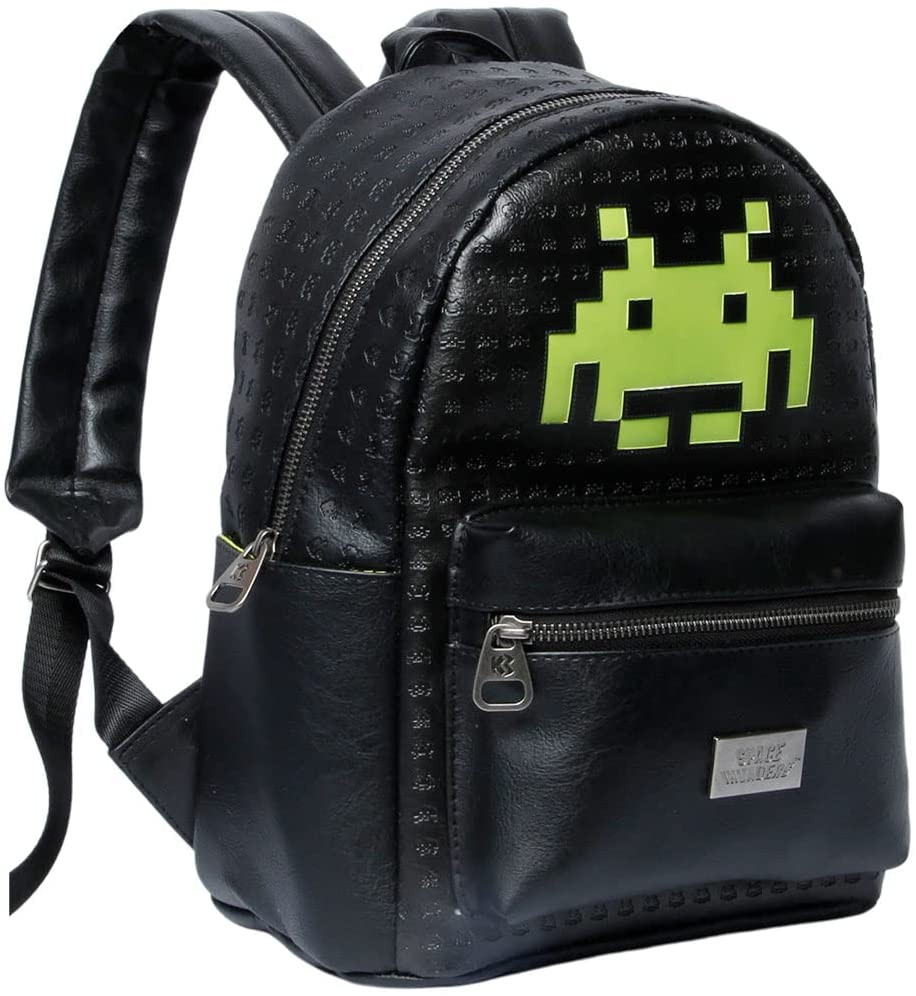 Space Invaders Alien-Fashion Rucksack, Schwarz