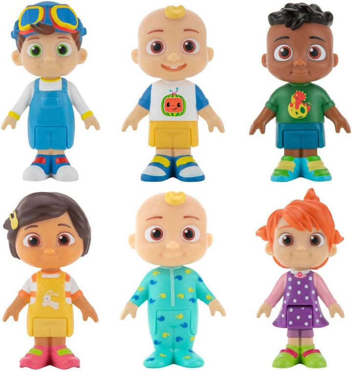 CoComelon WT0170 JJ, Yoyo, Tom, Cody y Nina Family and Friends 6 Pack, Multicolo