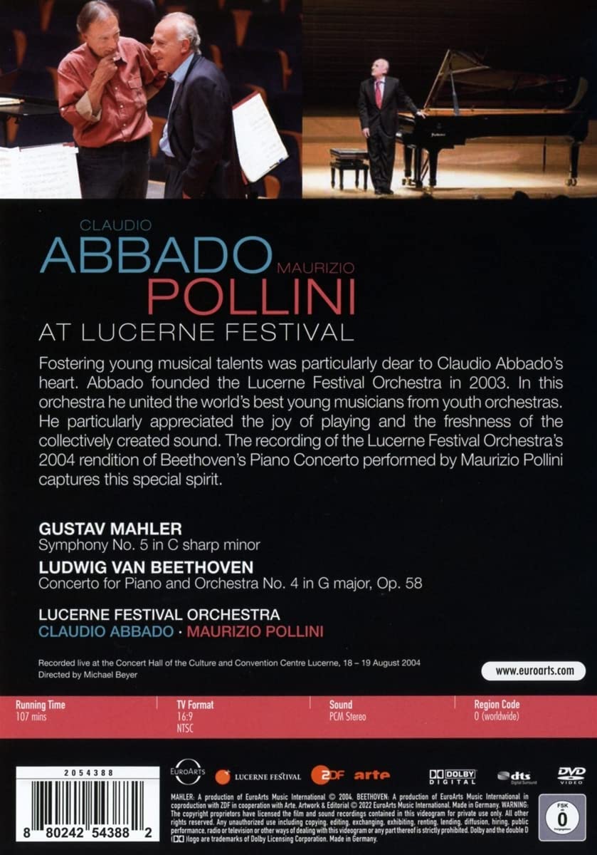 Claudio Abbado and Maurizio Pollini at Lucerne Festival [DVD] [2022]