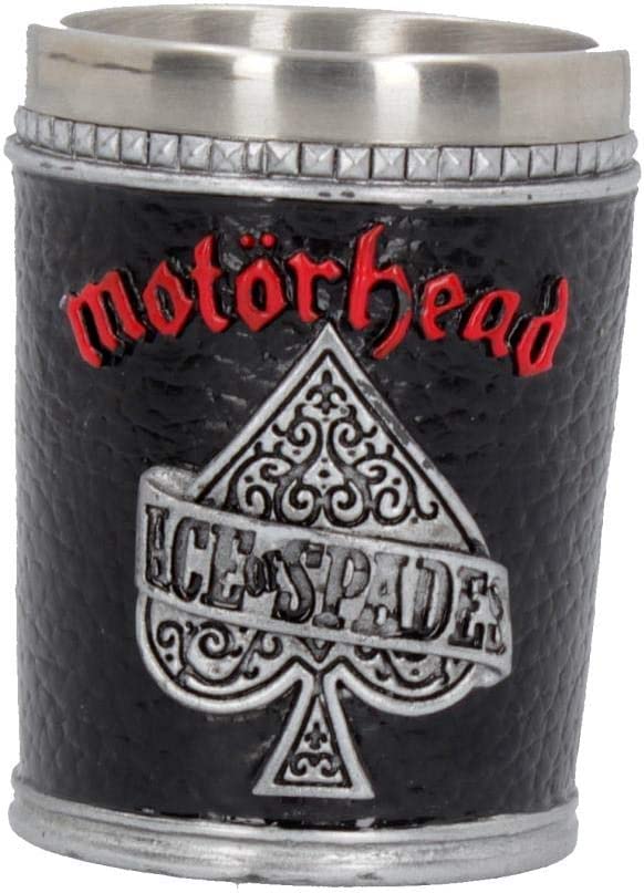 Nemesis Now B4122M8 Motorhead Schnapsglas 7 cm schwarz, Harz mit Edelstahleinsatz, 35 Milliliter