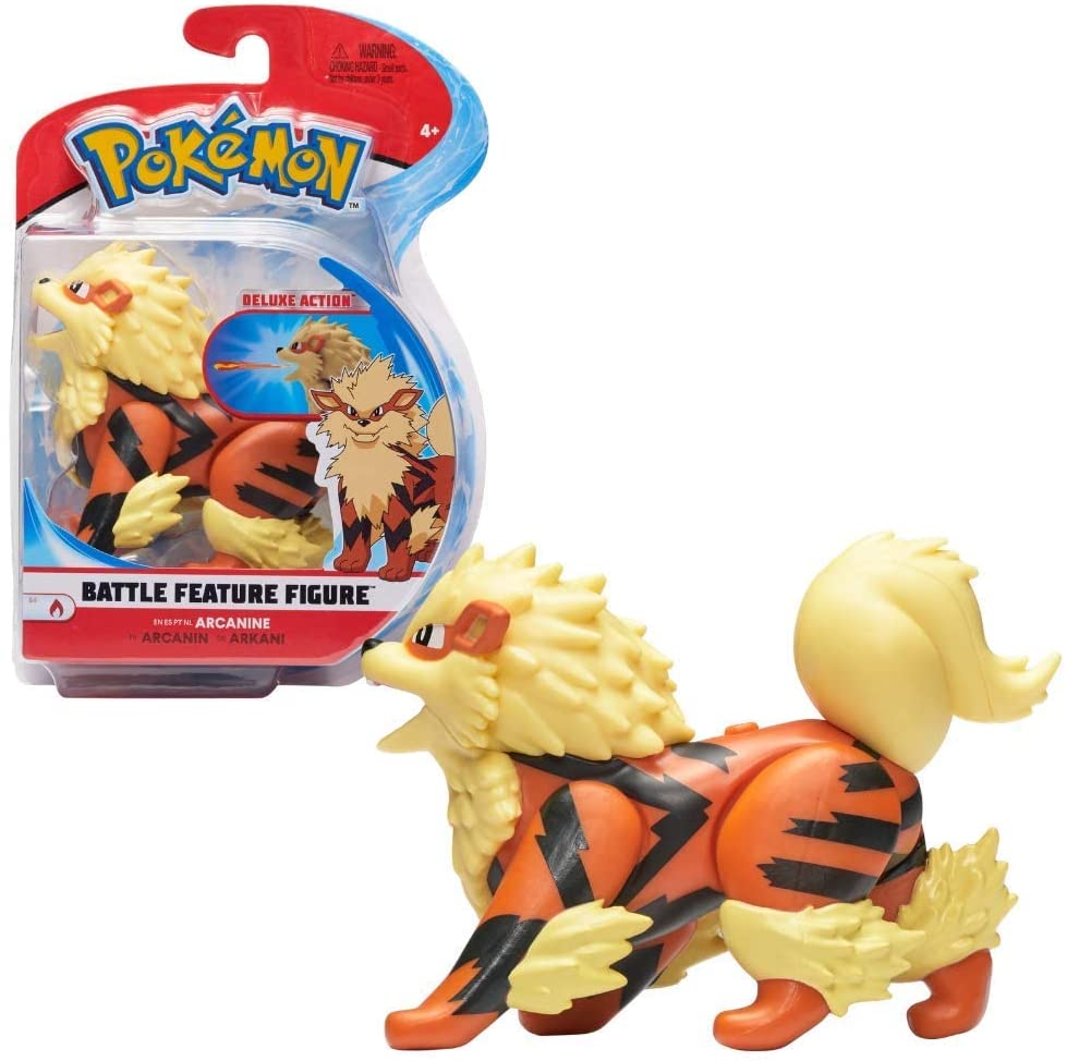 Wicked Cool Toys Pokemon Battle Feature Figure 12 Zentimeter Arcanine, New Poke