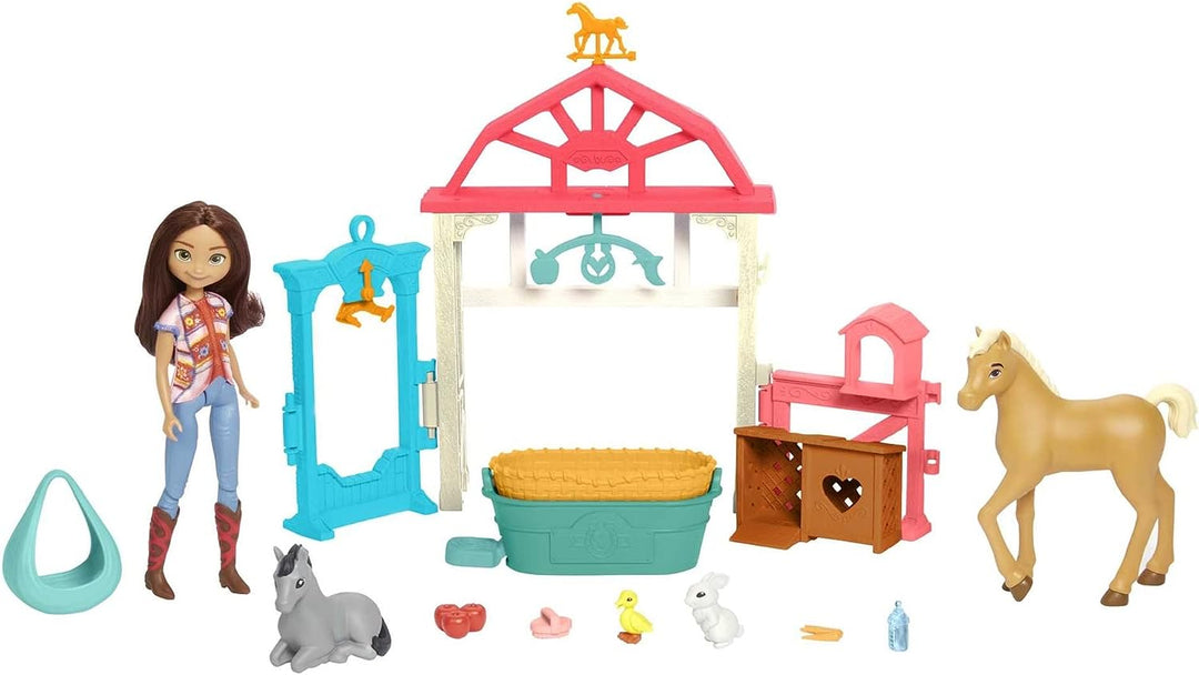 Spirit Lucky's Foal Nursery - Playset with 4 Animal Figures & Lucky Doll