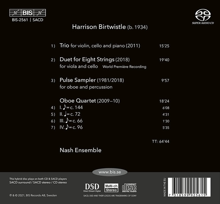 Birtwistle: Chamber Works [Nash Ensemble] [Bis: BIS2561] [Audio CD]