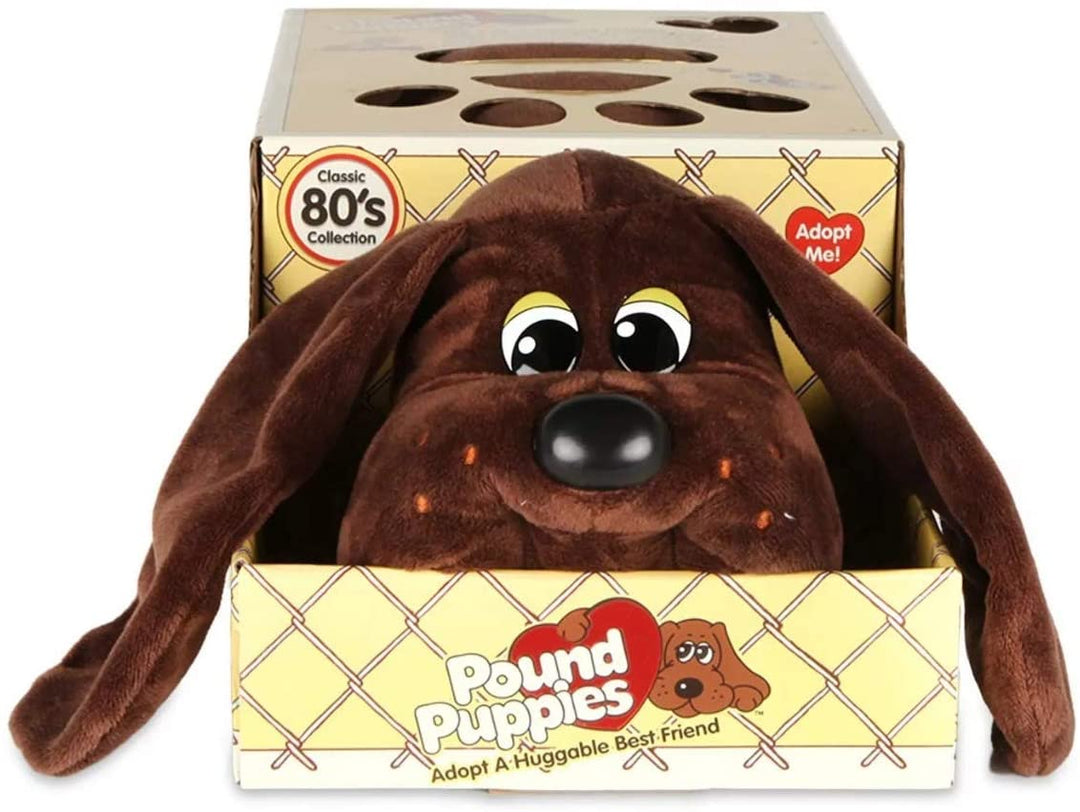 Pound Puppies 38164 Dogs Trust Charity Klassisches 17-Zoll-Plüschtier, dunkelbraunes Welpenspielzeug, Plüschhund für Kinder, Welpenspielzeug für Mädchen und Jungen, Hundeplüsch für Kinder ab 3 Jahren