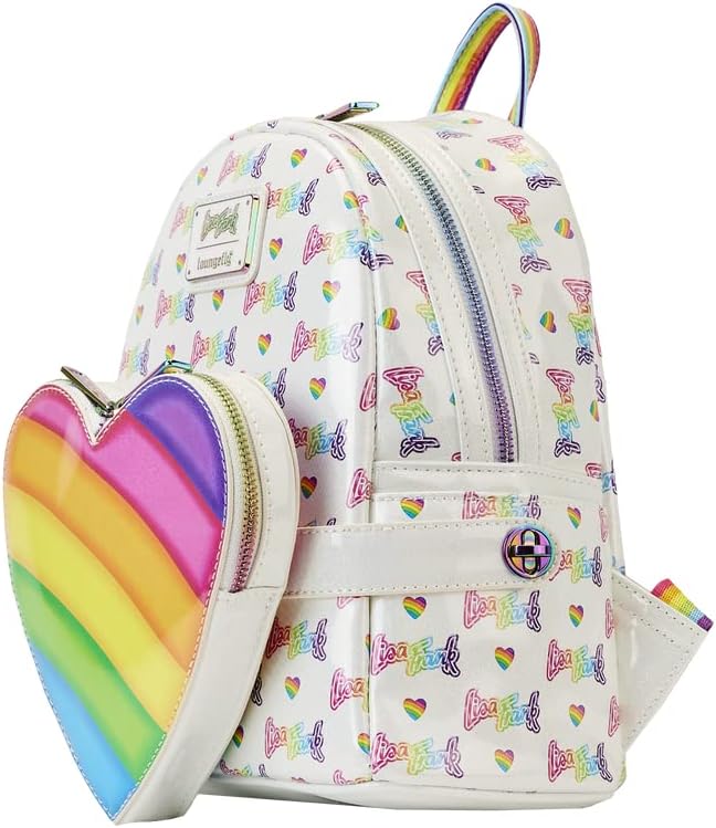 Loungefly Lisa Frank Logo Heart Rainbow Mini-Rucksack