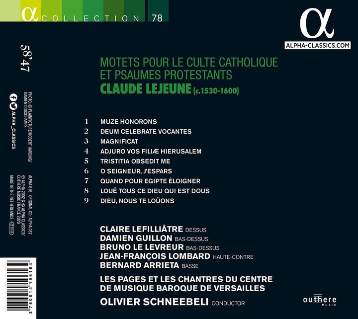 Lejeune: Motets pour le culte catholique et psaumes protestants [Audio CD]