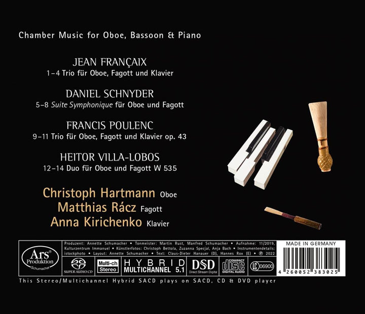 Christoph Hartmann; Matthias Racz; Anna Kirichenko - Chamber Music For Oboe, Bassoon And Piano [Audio CD]