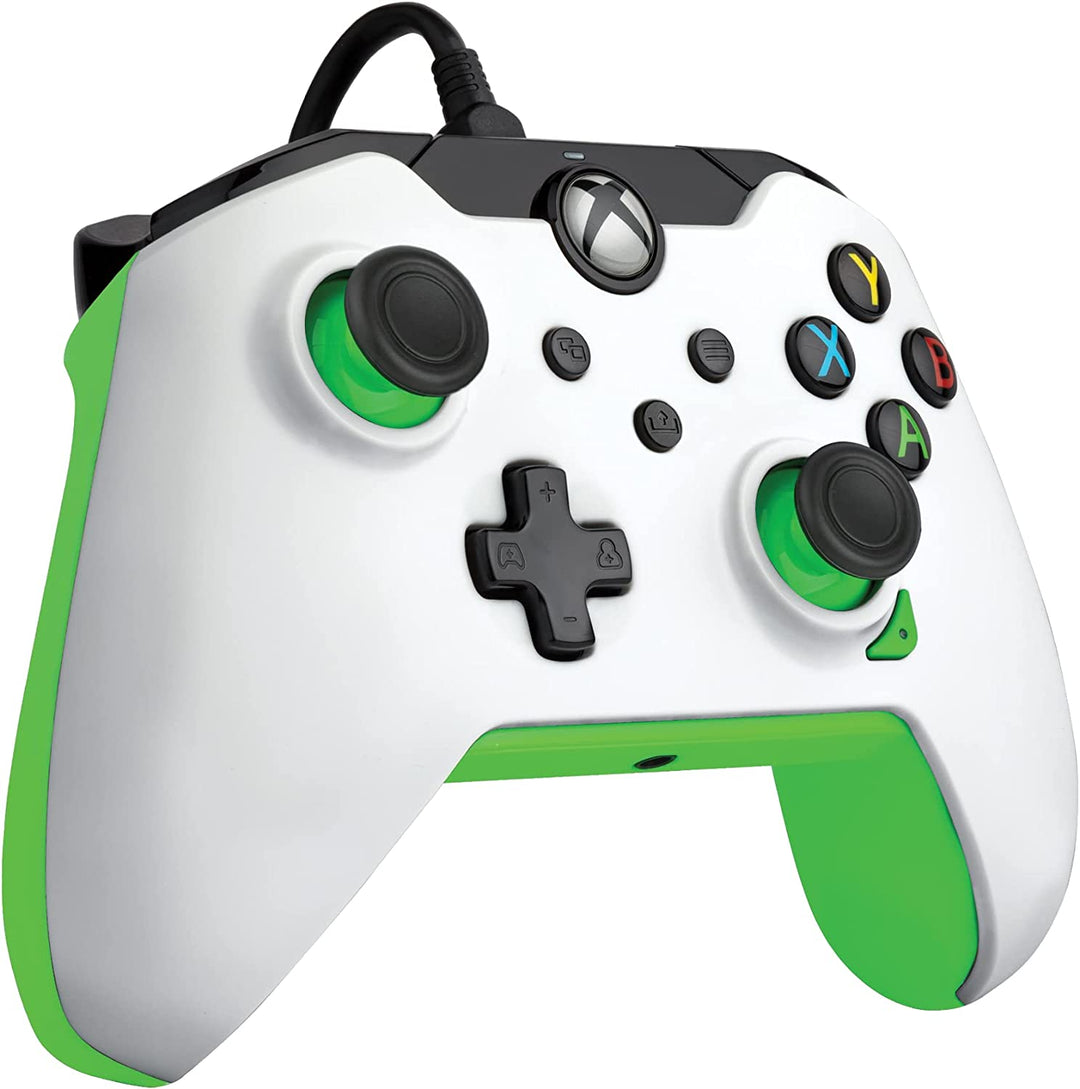 PDP Wired Controller Neon White für Xbox Series X|S, Gamepad, kabelgebundenes Videospiel C