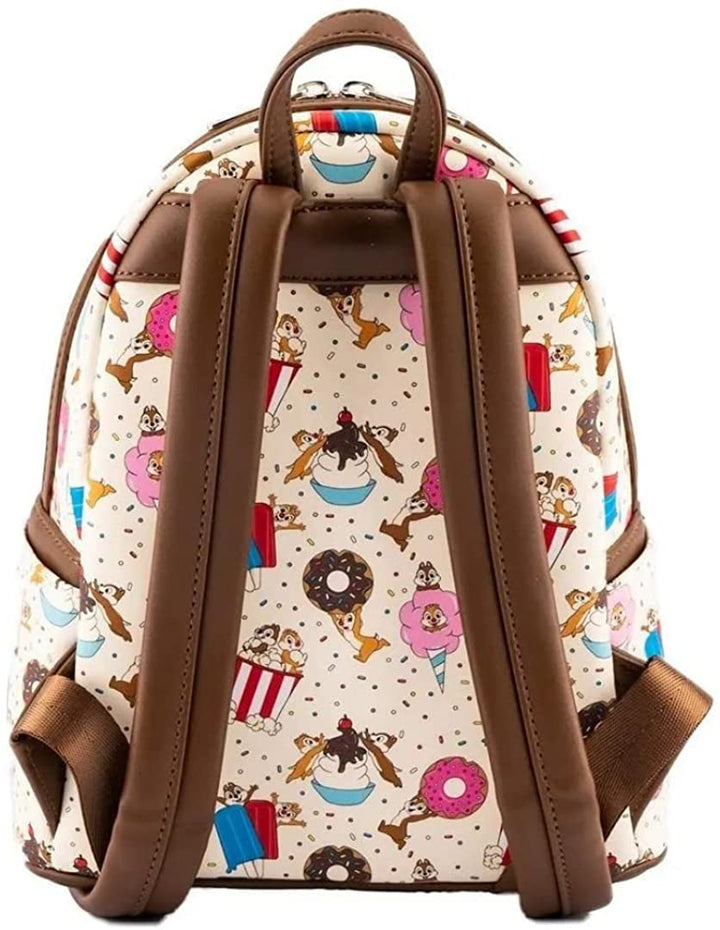 Loungefly Disney Chip and Dale Snackies All Over Print Womens Double Strap Shoul