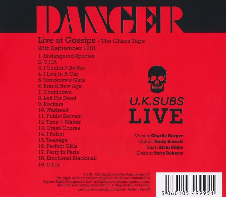 U.K. Subs - Danger - The Chaos Tape Edition) [Audio CD]