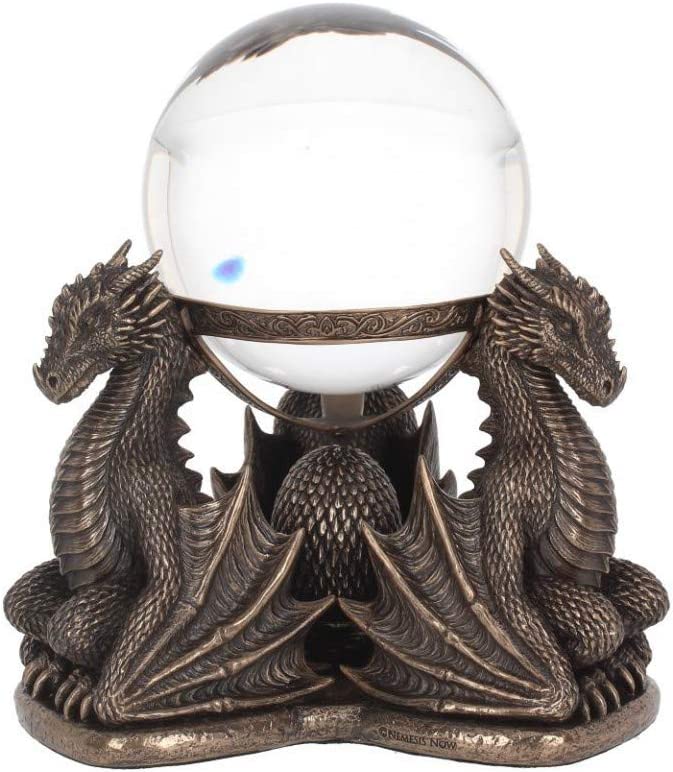 Nemesis Now Dragons Prophecy Crystal Ball Holder 18.5cm Bronze, Resin