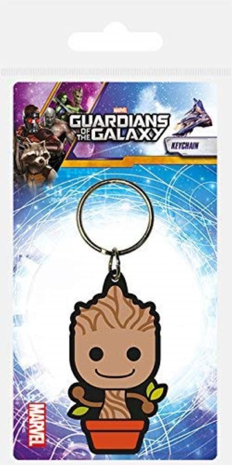 Disney RK38391C Guardians of The Galaxy-Baby Groot Gummi-Schlüsselanhänger, Metall, Mehrfarbig