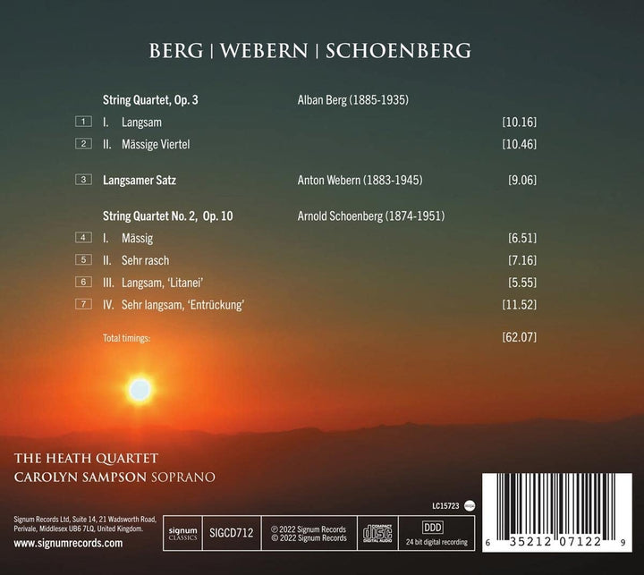 Sampson - Berg: String Quartet, Op. 3/Webern: Langsamer Satz/... [Audio CD]