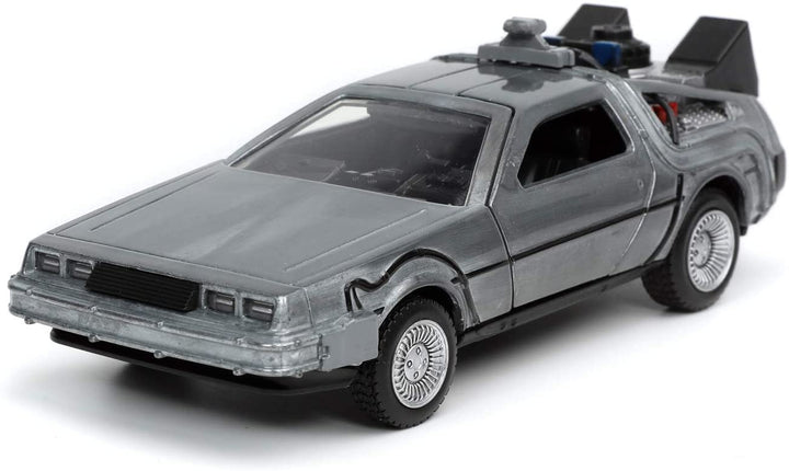 Jada Toys 253252017 Time Machine Back to The Future 1 Die-cast Car with Opening Doors 1:32 Scale Metallic Silver