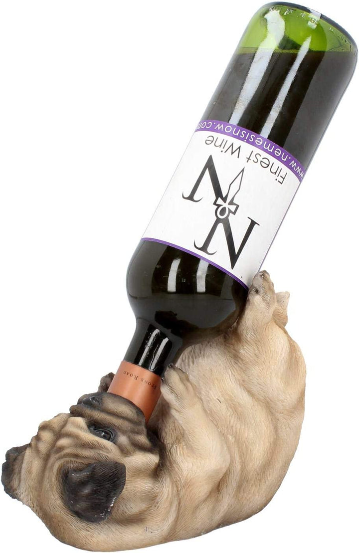 Nemesis Now Guzzlers Pug Wine Bottle Holder 21cm Fawn