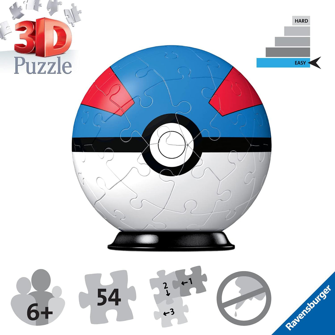 Ravensburger Pokemon Great Ball – 3D-Puzzleball für Kinder ab 6 Jahren