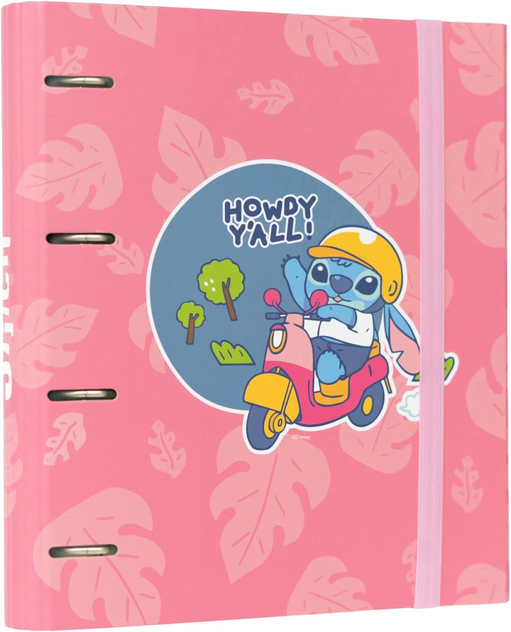 Grupo Erik Disney Stitch 4 Ring Binder - Premium A4 Folders Ring Binder - 10.6 x 12.6 Inch / 27 x 32 cm