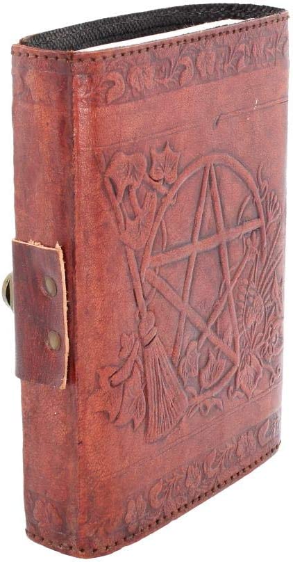 Nemesis Now Pentagram Embossed Leather Journal With Lock 20cm Brown