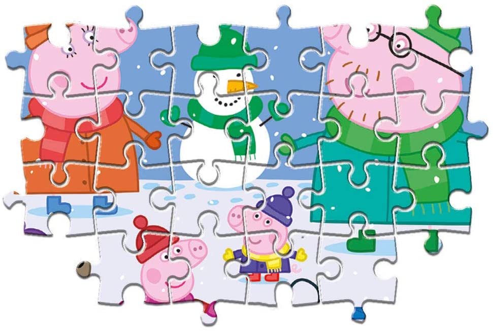 Clementoni 23752, Peppa Pig Supercolor Puzzle for Children - 104 Pieces, Ages 4