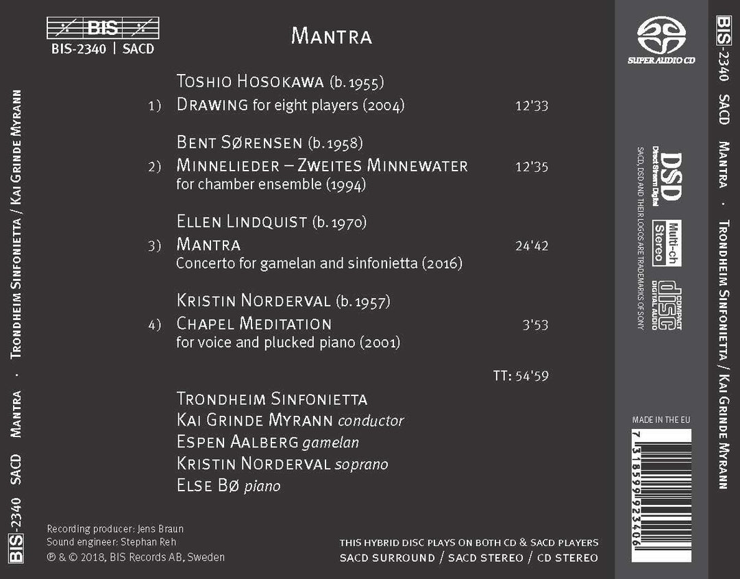 Mantra [Trondheim Sinfonietta; Espen Aalberg; Kristin Norderval; Else Bø; Kai Grinde Myrann] [Bis: BIS2340] [Audio CD]