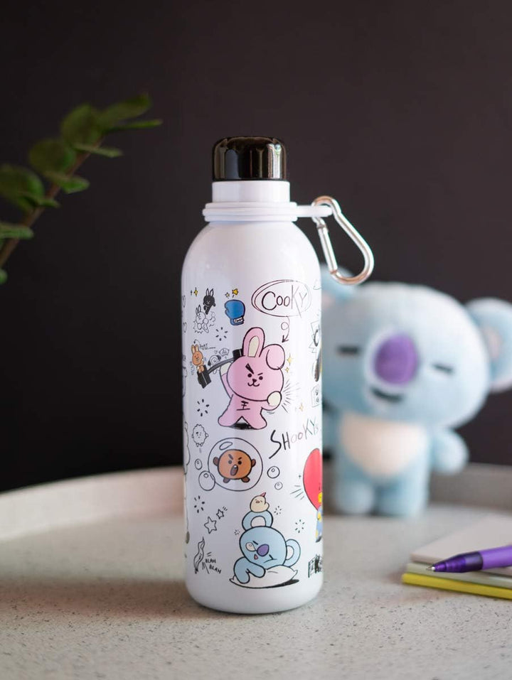 Grupo Erik BT21 Official Merchandise Water Bottle-Sports Bottle-500ml / Stainless Steel, Vacuum Insulated Water Bottle