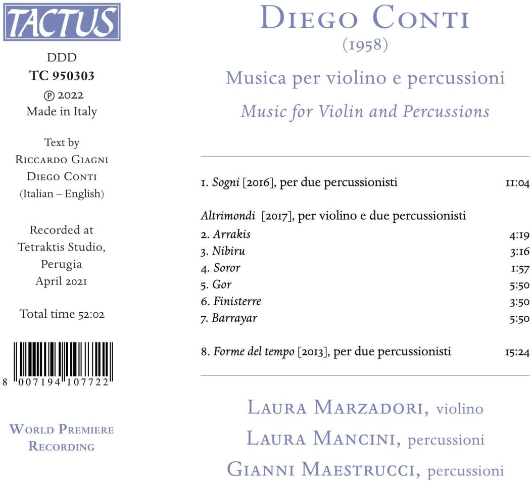 Laura Marzadori - Conti: Musica per violino e percussioni [Laura Marzadori; Laura Mancini; Gianni [Audio CD]