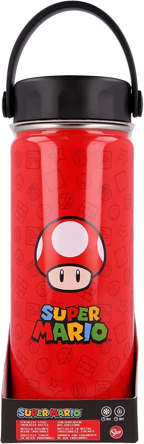 Stor Edelstahl-Thermoflasche mit ASA 530 ml Super Mario, Single, Standard 