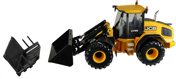 JCB Britains Farm Tomy Toys Pala de carga de ruedas 1:32 JCB 419S Camión de juguete de tractor coleccionable - Juguetes de granja a escala 1:32