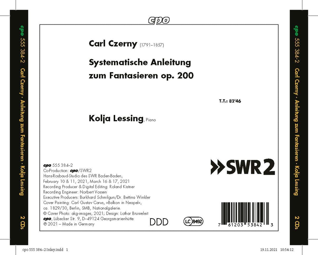 Kolja Lessing - Czerny: Fantasies [Kolja Lessing] [Cpo: 555384-2] [Audio CD]