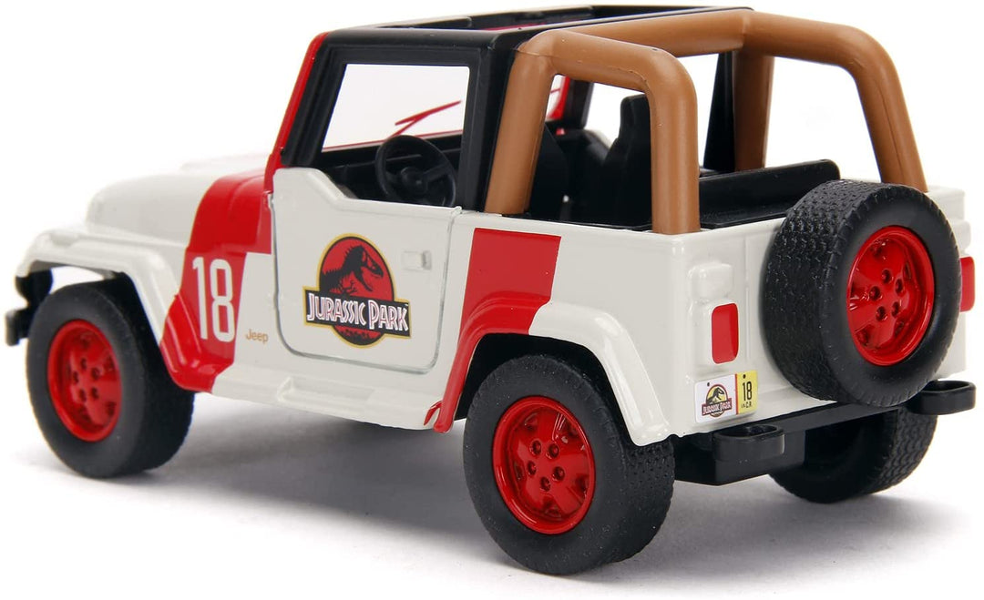 Jada 253252019 World Jurassic Park Wrangler 1:32 Scale DIE-CAST Replica in CDU, Multicoloured