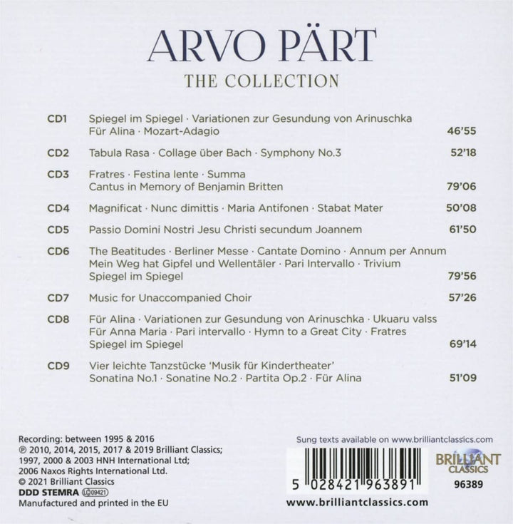 Benjamin Hudson – Arvo Part: The Collection [Audio-CD]