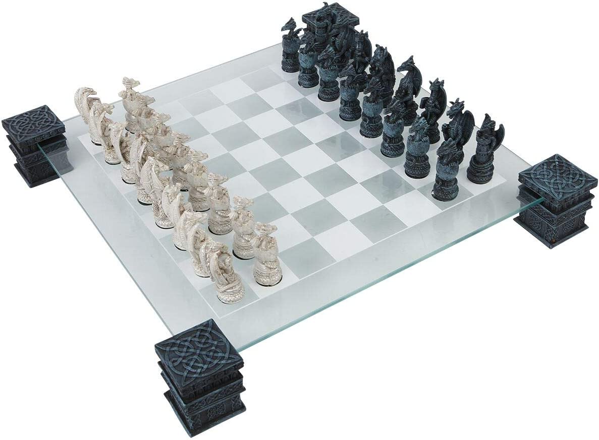 Nemesis Now Dragon-Themed Resin Chess Set