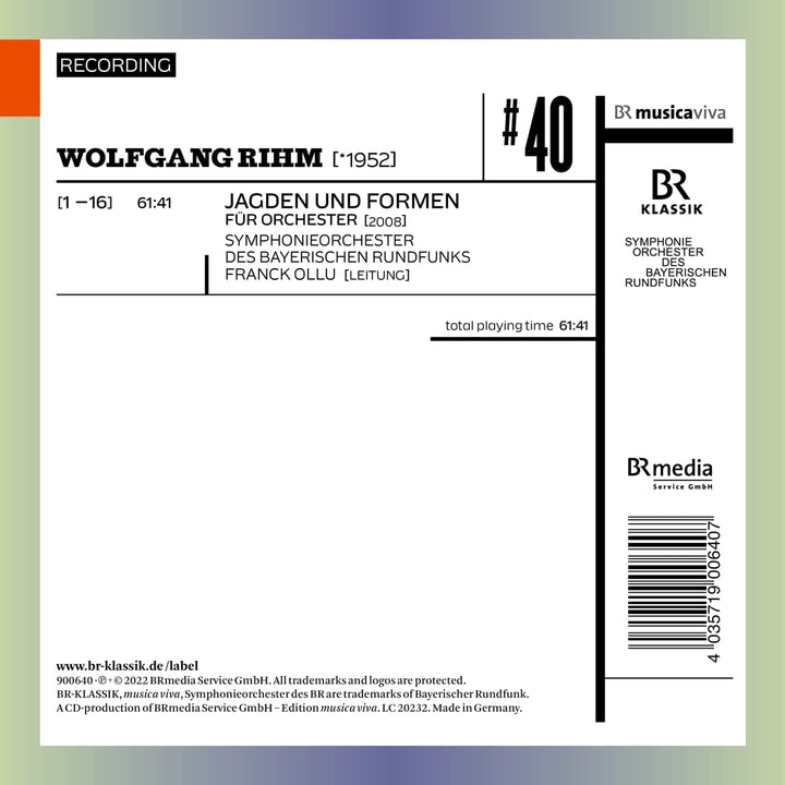 Wolfgang Rihm: #40 [Symphonieorchester des Bayerischen Rundfunks; Franck Ollu] [Audio CD]