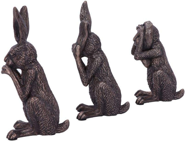 Nemesis Now See No, Hear No, Speak No Evil Hasenfiguren aus Bronze, Polyresin, 1 Stück