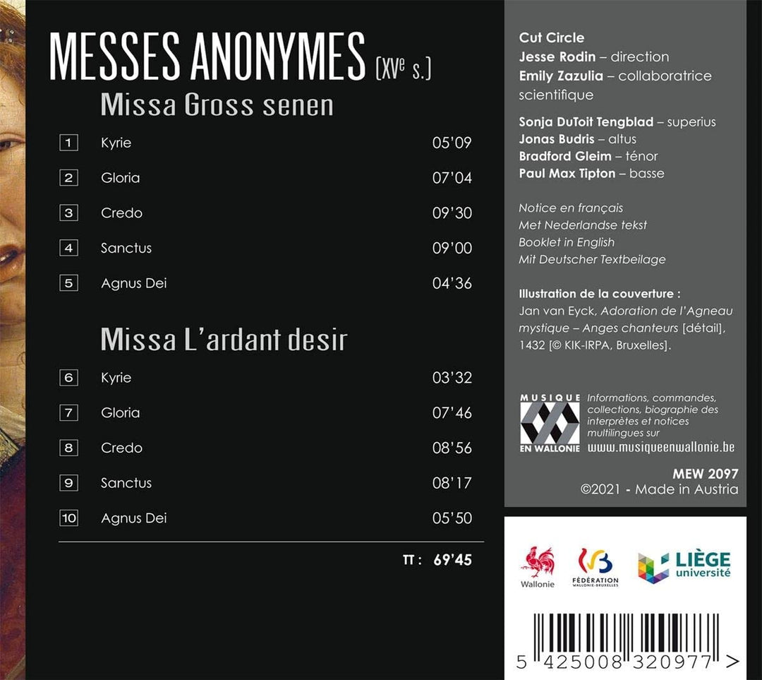 Messes anonymes: Missa Gross senen - Missa L'ardant desir [Audio CD]