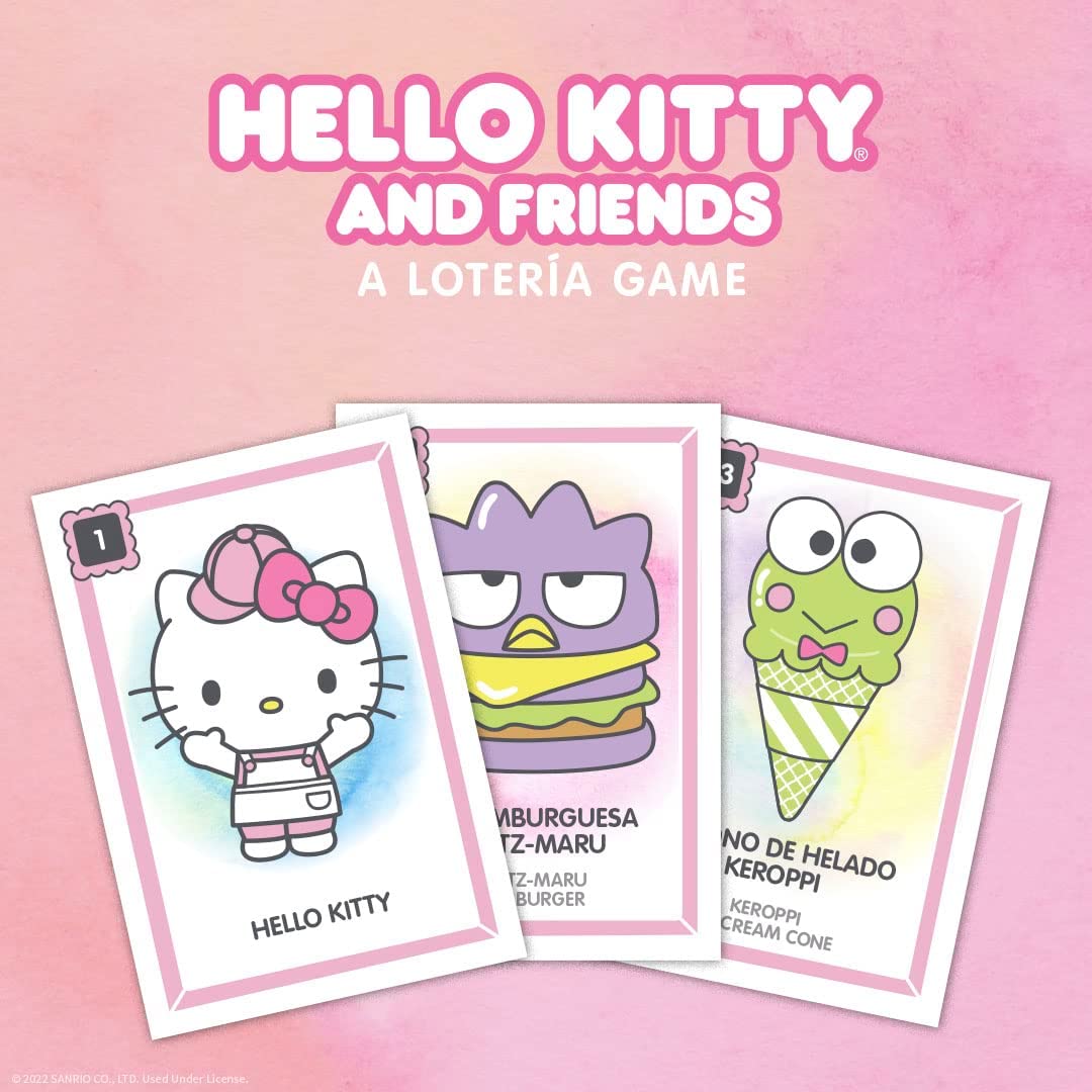 Hello Kitty® and Friends Loteria|Traditionelles Loteria Mexicana-Glücksspiel|Spiel im Bingo-Stil mit individueller Grafik und Illustrationen von Hello Kitty|Inspiriert von spanischen Wörtern und mexikanischer Kultur