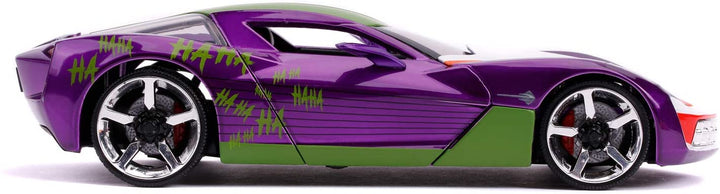 Jada 253255020 Chevrolet Joker 2009 Chevy Corvette Stingray 1:24 Scale DIE-CAST CAR, Purple, Green, White