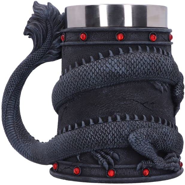 Nemesis Now Dragon Coil Tankard, Grey, 16cm