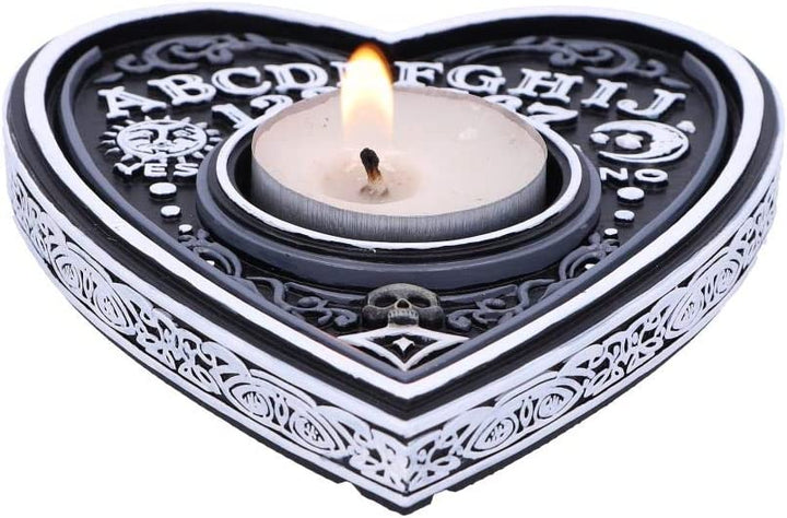 Nemesis Now Black and White Spirit Board Tea Light Holder, Polyresin