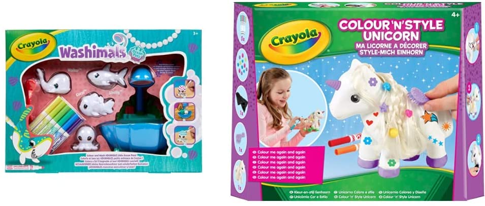 CRAYOLA 919750.004 Washimals Ocean Pets Lagoon Spielset 4er, gemischte Farben &amp; 93020