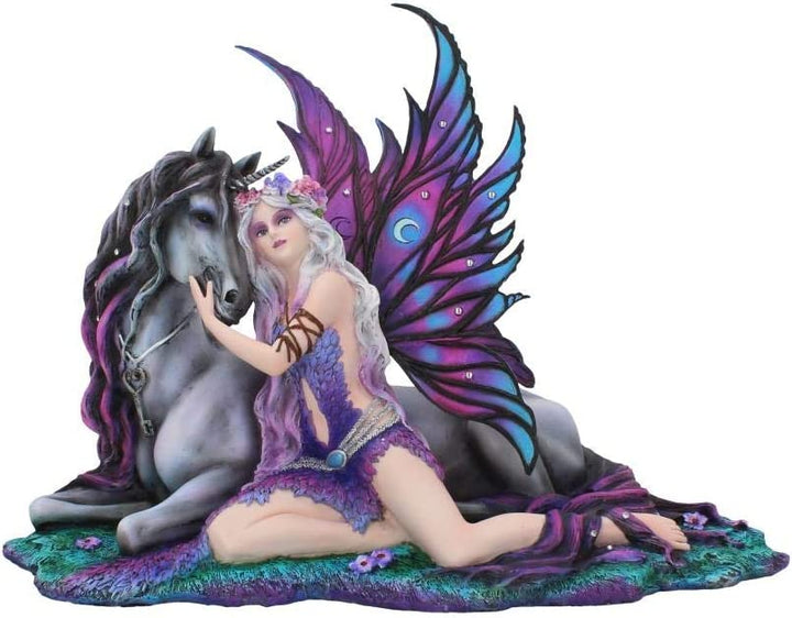 Nemesis Now Evania Fairy Unicorn Figurine 40cm Purple, Resin