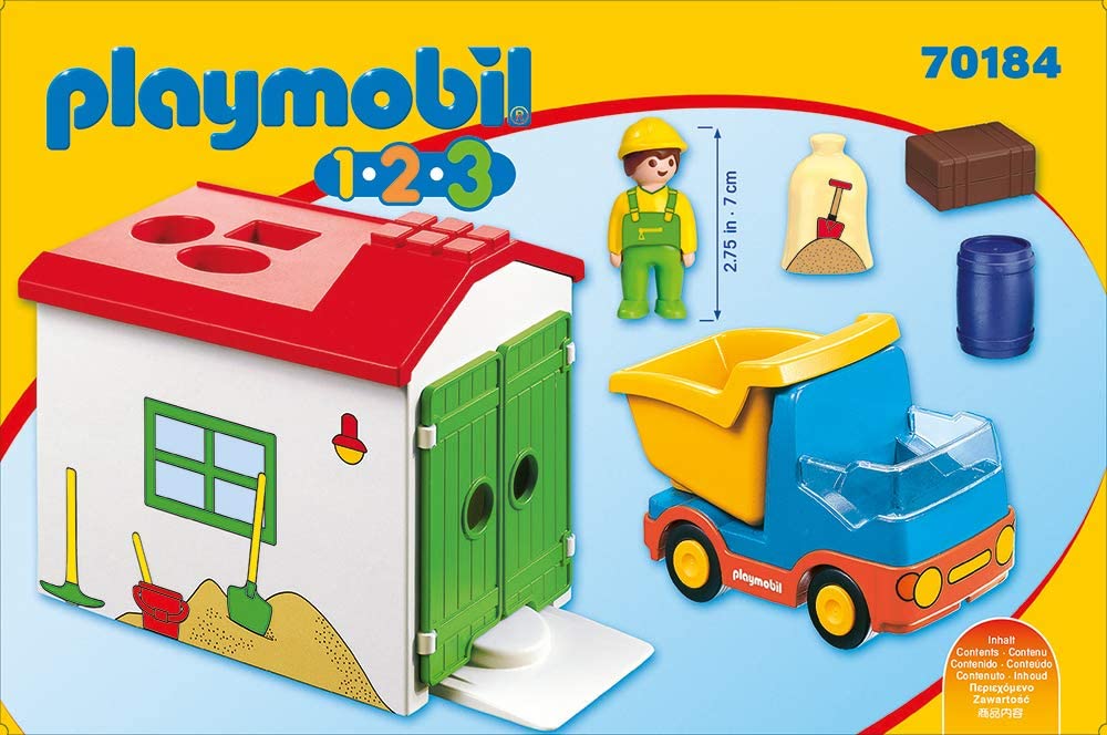 Playmobil 70184 1.2.3 Camión de basura para niños mayores de 18 meses