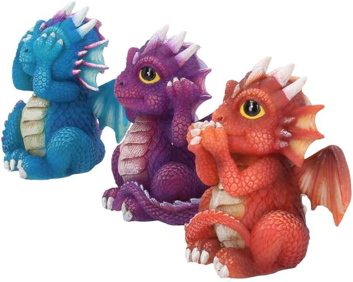 Nemesis Now B3756K8 Three Wise Dragonlings Figurine 8.5cm Red, Resin