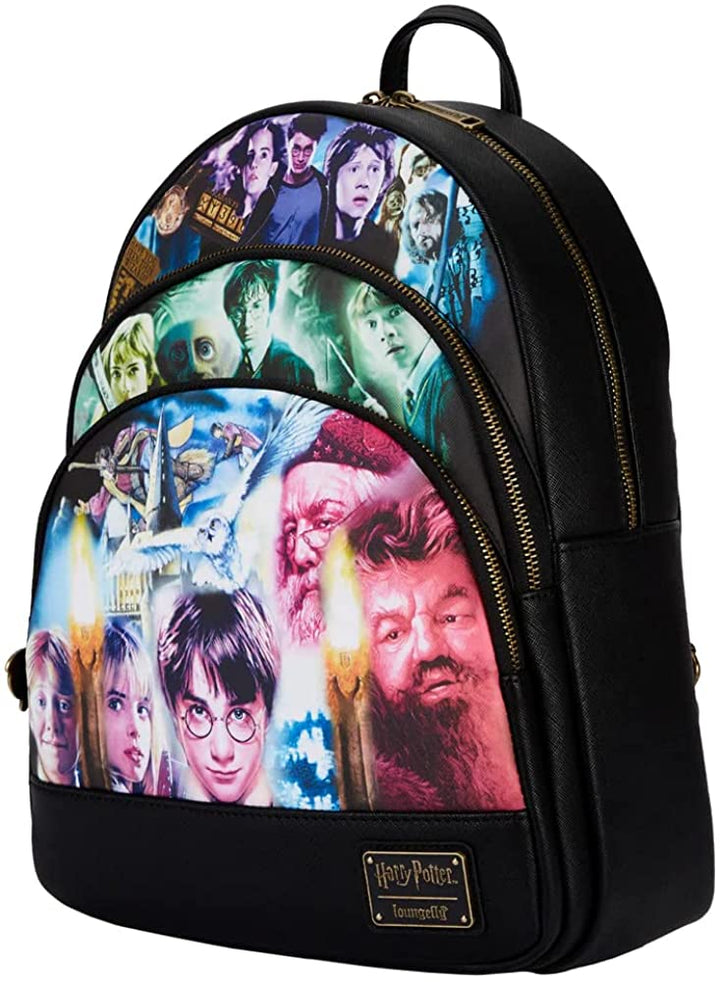 Loungefly Harry Potter Trilogy Mini-Rucksack mit drei Taschen