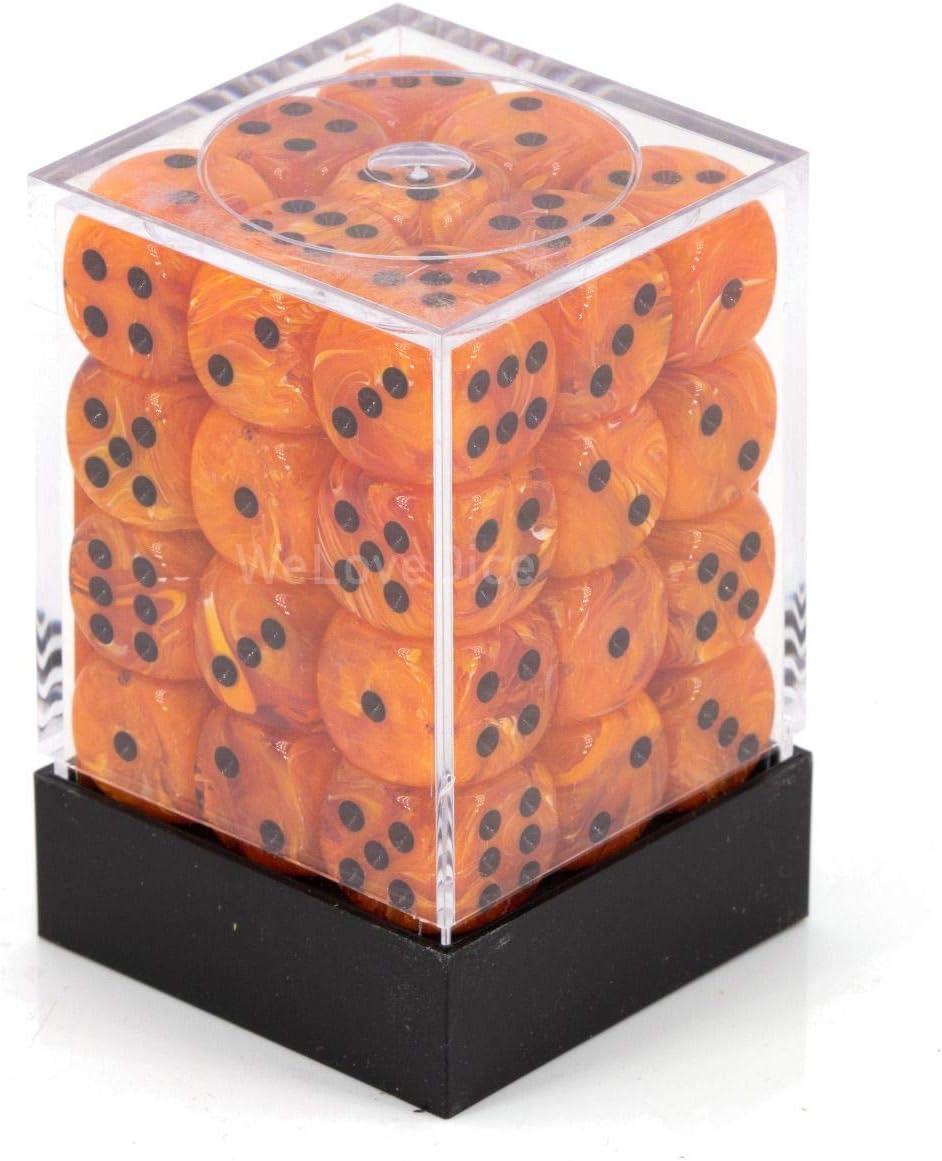 Chessex Vortex 12mm D6 Orange/Black Dice Block