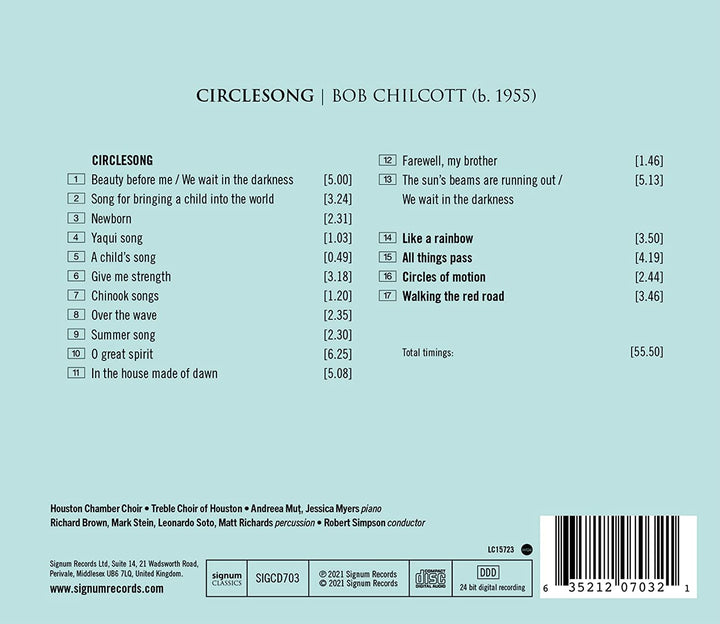 Houston Chamber Choir - Chilcott: Circlesong [Audio CD]