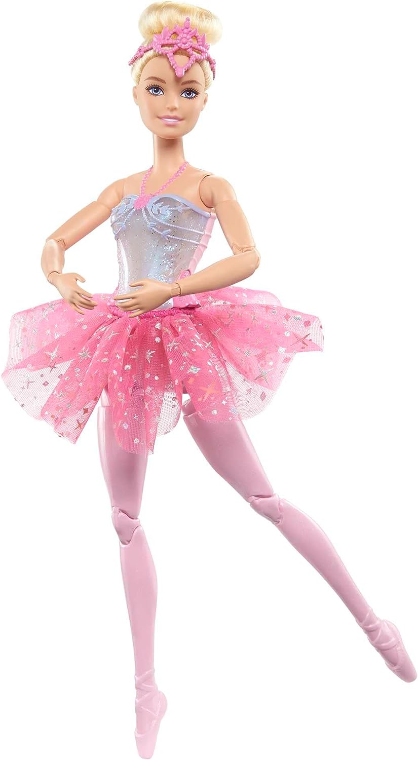 Barbie Doll | Magical Ballerina Doll | Blonde Hair | Light-Up Feature | Tiara and Pink Tutu, Ballet Dancing