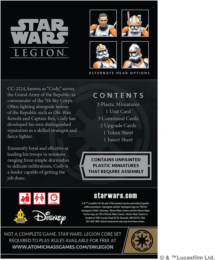 Star Wars Legion Clone Commander Cody Erweiterung | Kampfspiel für zwei Spieler | Minia