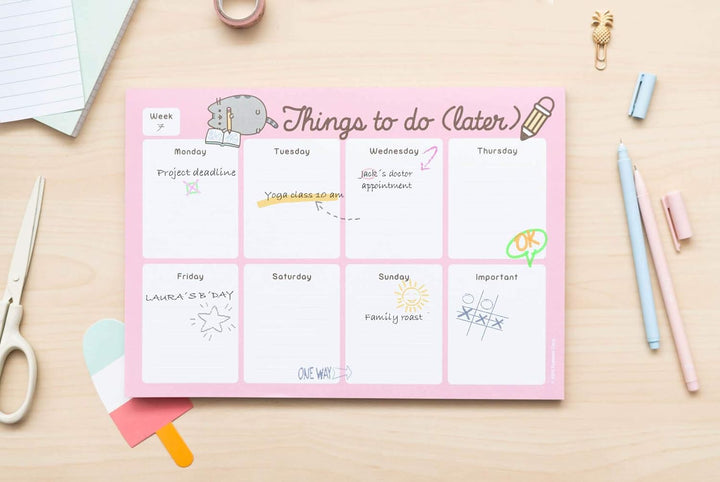 Grupo Erik Pusheen Weekly Planner A4 | Pusheen Calendar | Family Calendar | 54 Tear Off Pages