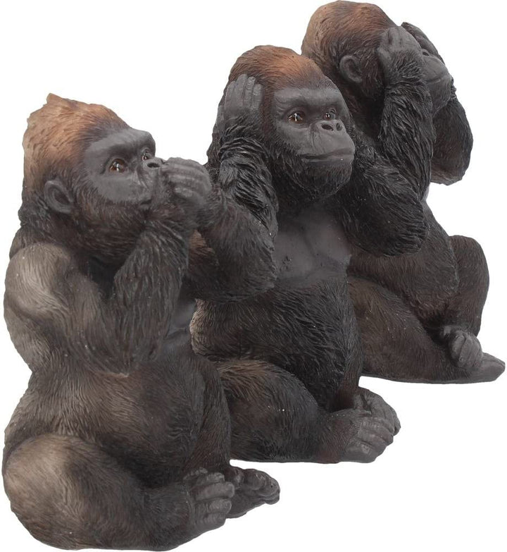 Nemesis Now H3523J7 Three Wise Gorillas Figurine 13.5cm Black